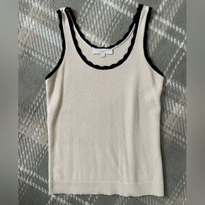 LOFT knit scallop tank top M